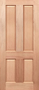 Colonial 4 panel wooden door meranti